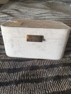 a new day Velvet Jewelry Box in Light Gray with Gold Clasp